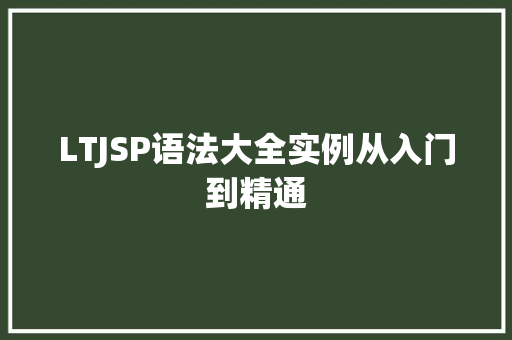 LTJSP语法大全实例从入门到精通