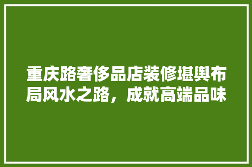 重庆路奢侈品店装修堪舆布局风水之路，成就高端品味