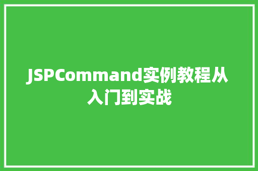 JSPCommand实例教程从入门到实战