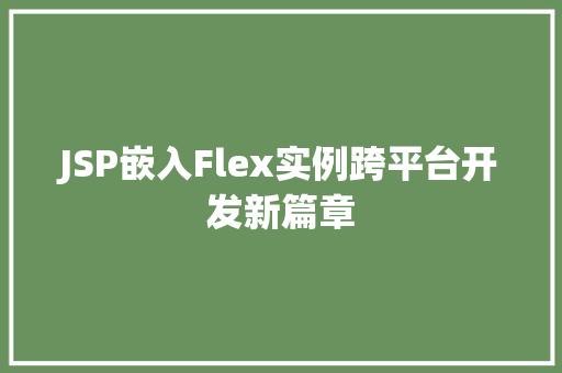 JSP嵌入Flex实例跨平台开发新篇章