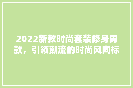 2022新款时尚套装修身男款，引领潮流的时尚风向标