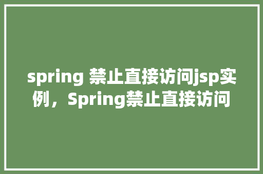 spring 禁止直接访问jsp实例，Spring禁止直接访问JSP实例