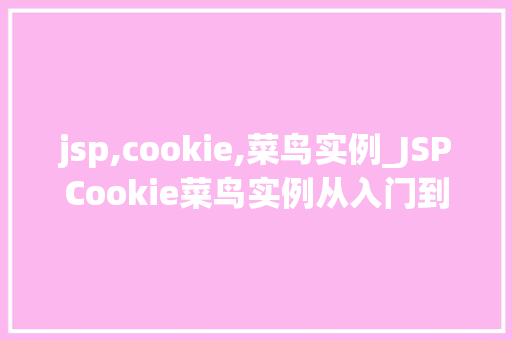 jsp,cookie,菜鸟实例_JSPCookie菜鸟实例从入门到精通