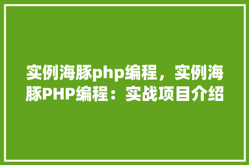 实例海豚php编程，实例海豚PHP编程：实战项目介绍