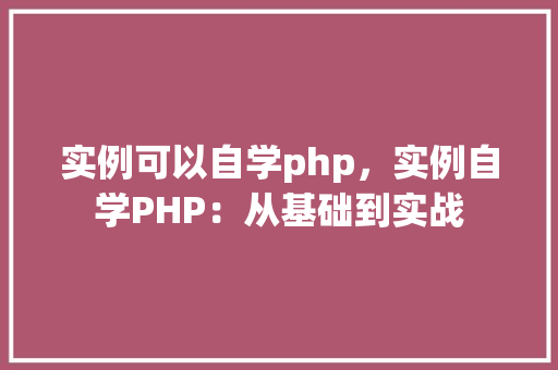实例可以自学php，实例自学PHP：从基础到实战  第1张