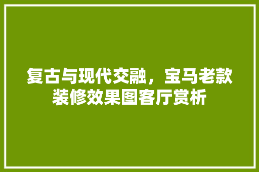 复古与现代交融，宝马老款装修效果图客厅赏析