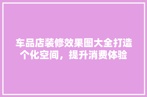 车品店装修效果图大全打造个化空间，提升消费体验