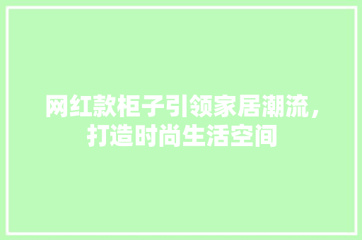 网红款柜子引领家居潮流，打造时尚生活空间