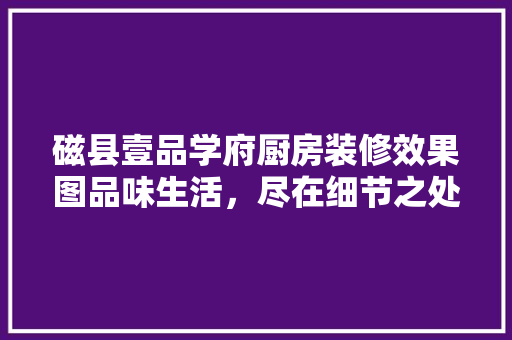 磁县壹品学府厨房装修效果图品味生活，尽在细节之处  第1张