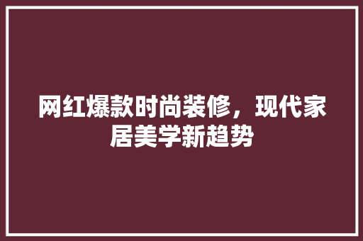 网红爆款时尚装修，现代家居美学新趋势  第1张