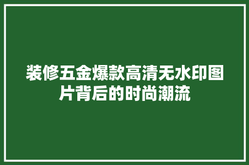 装修五金爆款高清无水印图片背后的时尚潮流