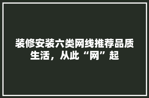 装修安装六类网线推荐品质生活，从此“网”起