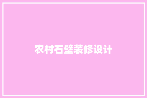 农村石壁装修设计  第1张