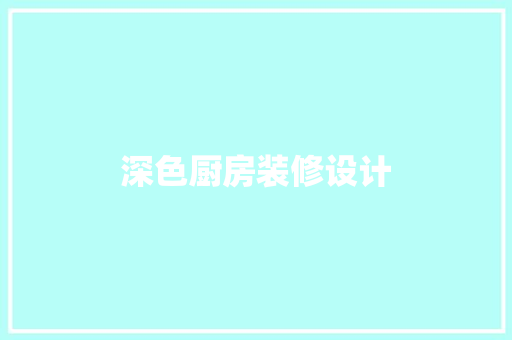 深色厨房装修设计