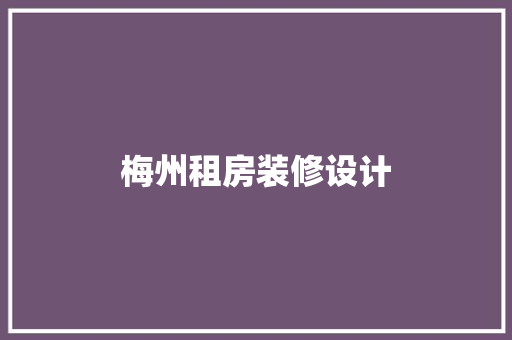 梅州租房装修设计