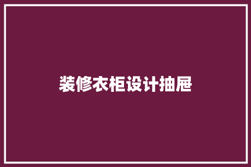 装修衣柜设计抽屉
